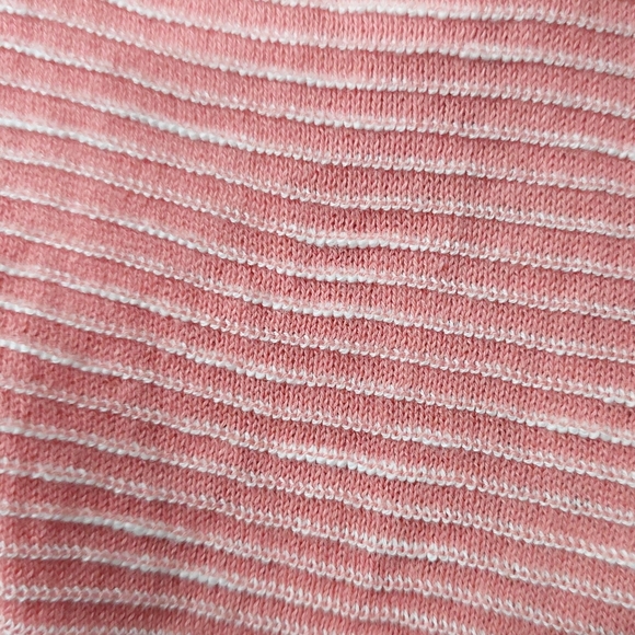 GAP Textured Longline Open-Front Striped Soft Coral Pink Cardigan Sweater, M - Picture 9 of 12